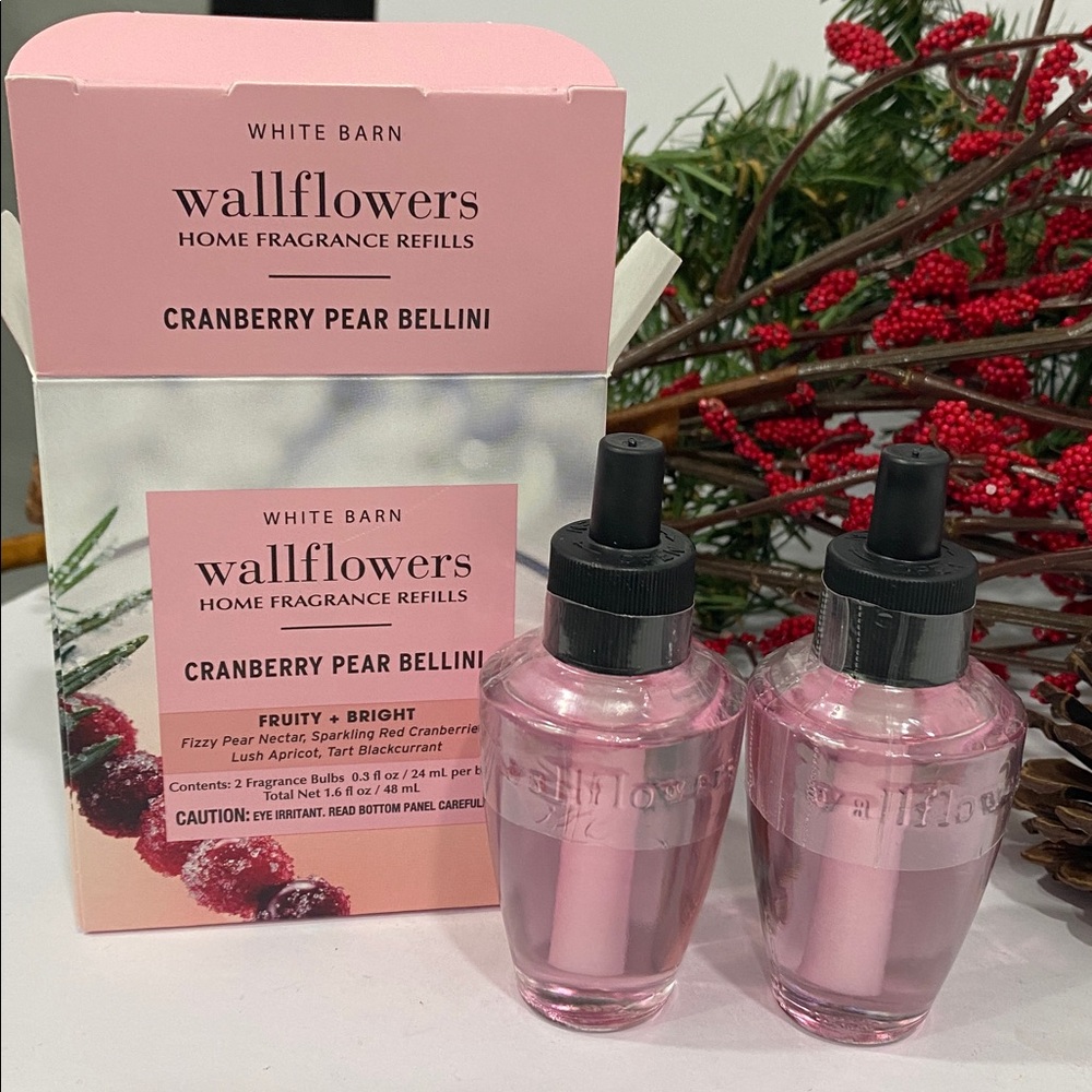 Bath & Body Works “Cranberry Pear Bellini” ” 2 New Holiday Winter Wallflowers